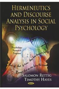 Hermeneutics & Discourse Analysis in Social Psychology