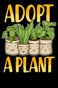 Adopt A Plant: Cute Adopt a Plant Succulent & Gardening Plant Lover 2020-2021 Weekly Planner & Gratitude Journal (110 Pages, 8" x 10") Blank Sections For Writing D