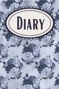 Gothic Elegance Blue Floral Diary