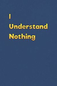 I Understand Nothing