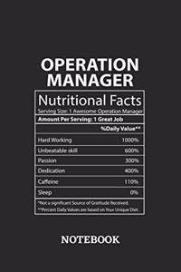 Nutritional Facts Operation Manager Awesome Notebook