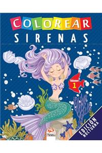 Colorear sirenas - Volumen 1 - Edición nocturna