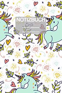 Notizbuch A5 Muster Einhorn Unicorn Suess
