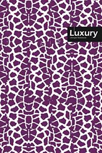 Luxury Lifestyle, Animal Print, Write-in Notebook, Dotted Lines, Wide Ruled, Medium Size 6 x 9 Inch, 288 Pages (Purple)