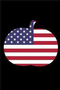 Halloween USA Flag Pumpkin Jack O Lantern Journal Notebook