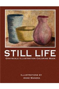 Still Life Grayscale Illustration Coloring Book