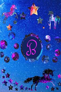 Starry Unicorns Notebook Monogram Series B