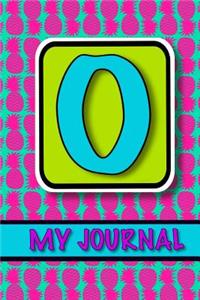 Monogram Journal For Girls; My Journal 'O'