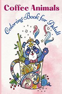 Coffee Animals Coloring Book for Adult