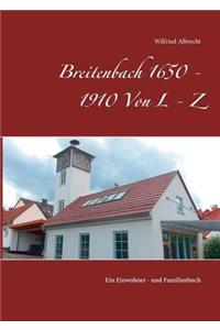 Breitenbach 1650 - 1910 Von L - Z