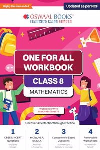 Oswaal NCERT & CBSE One for all Workbook | Mathematics | Class 8 | Updated as per NCF | MCQ's | VSA | SA | LA | For Latest Exam