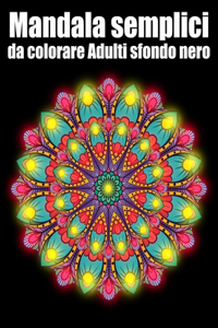 Mandala semplici da colorare adulti sfondo nero