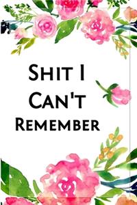 Shit I Can't Remember logbook