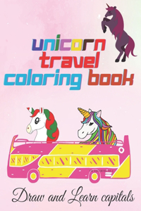 Unicorn travel coloring book