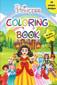 Princess Coloring Book for girls ages 3-9