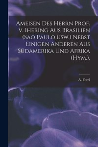 Ameisen Des Herrn Prof. V. Ihering Aus Brasilien (Sao Paulo Usw.) Nebst Einigen Anderen Aus Südamerika Und Afrika (Hym.).