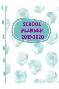 School Planner 2019-2020: Elegant Floral Design on Cover and Pages