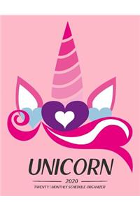 Unicorn 2020 twenty monthly Schedule Organizer