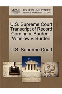 U.S. Supreme Court Transcript of Record Corning V. Burden