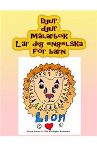 Djur djur Målarbok Lär dig engelska för barn