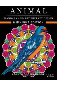 Animal Mandala and Art Therapy Design Midnight Edition