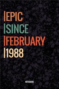 Epic Since February 1988 Notebook