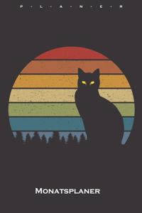 Bunter Hintergrund Katzenschatten Monatsplaner