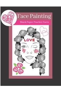 Red, Purple & Pink Hearts Love & Roses Cute Face Painting Blank Paper Sheets Book for Woman & Girls