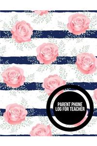 Parent Phone Log For Teachers
