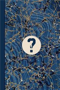 Monogram Symbol Question Mark Mystery Marble Notebook (Blue Ginger Edition)
