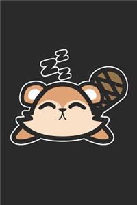 Cute Sleeping Beaver Kawaii Style