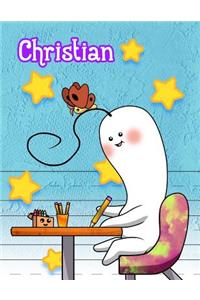 Christian: Personalized Book with Child's Name, Primary Writing Tablet, 65 Sheets of Practice Paper, 1