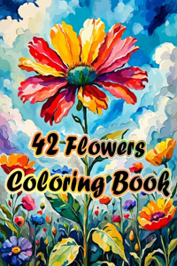 Flower Coloring Book with unique 42 flowers for kids and adults.