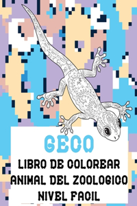 Libro de colorear - Nivel fácil - Animal del zoológico - Geco