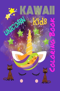 kawaii unicorn kids coloring book