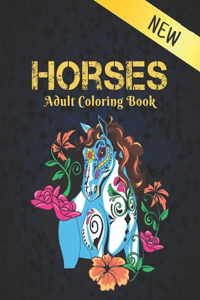 Horses Adult New Coloring Book
