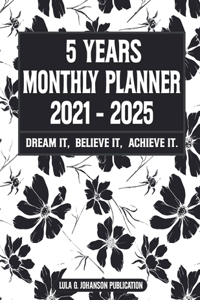 5 Year Monthly Planner 2021-2025
