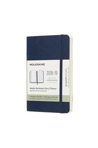 2019 Moleskine Notebook Sapphire Blue Pocket Weekly 18-month Diary Soft (July 2018 to December 2019)
