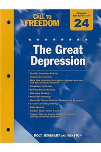 Holt Call to Freedom Chapter 24 Resource File: The Great Depression: With Answer Key