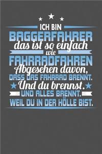 Ich Bin Baggerfahrer Das Ist So Einfach Wie Fahrradfahren. Abgesehen Davon, Dass Das Fahrrad brennt. Und Du Brennst. Und Alles Brennt. Weil Du In Der Hölle Bist.