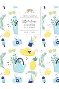 Monthly & Weekly Rainbow Academic Planner 2019 - 2020