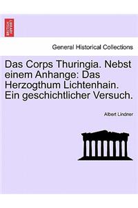 Das Corps Thuringia. Nebst Einem Anhange