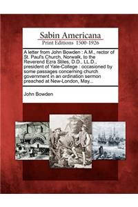 Letter from John Bowden