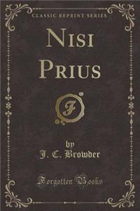 Nisi Prius (Classic Reprint)