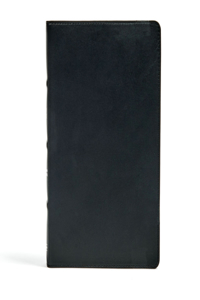 CSB Large Print Ultrathin Reference Bible, Black Premium Leather, Black Letter Edition, Indexed
