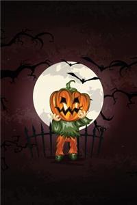 Full Moon Jack Scarecrow Grid Notebook