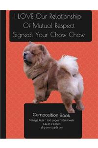 Chow Chow Dog - I LOVE Our Relationship - Composition Notebook