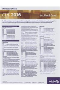 CPT 2016 Express Reference Coding Card Ear, Nose, Throat