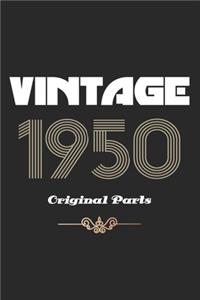 Retro Birthday - Vintage 1950 Notebook Original Parts Gift