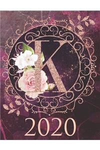 2020 Weekly Planner - Monogram Initial 